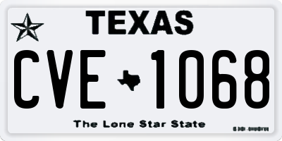 TX license plate CVE1068