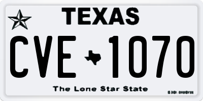 TX license plate CVE1070