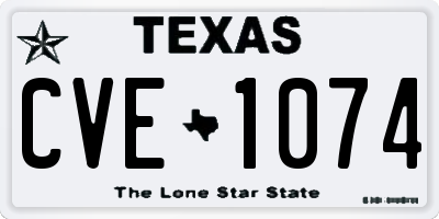 TX license plate CVE1074