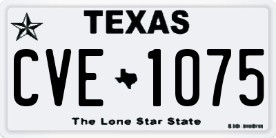 TX license plate CVE1075