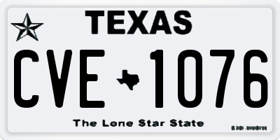 TX license plate CVE1076