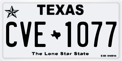 TX license plate CVE1077