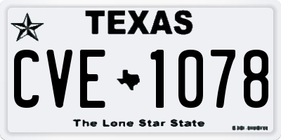 TX license plate CVE1078