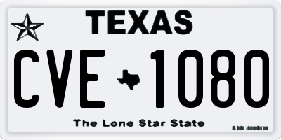 TX license plate CVE1080