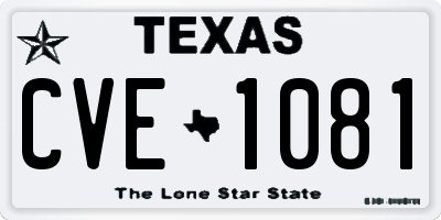 TX license plate CVE1081