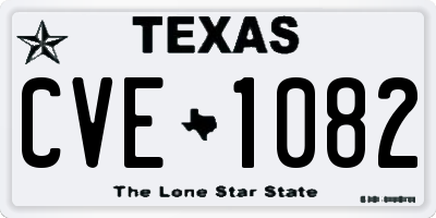 TX license plate CVE1082