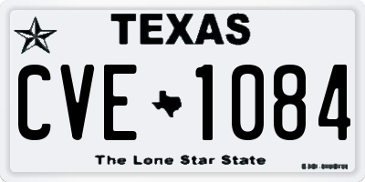 TX license plate CVE1084