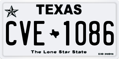 TX license plate CVE1086