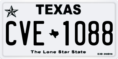 TX license plate CVE1088