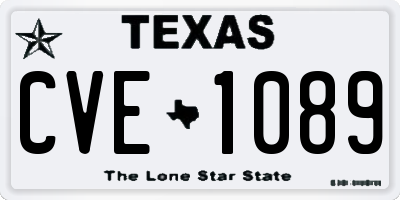 TX license plate CVE1089
