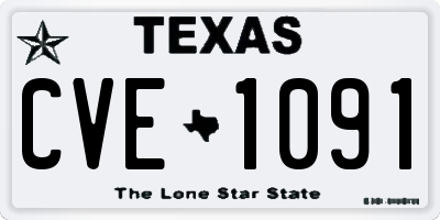 TX license plate CVE1091
