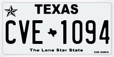 TX license plate CVE1094