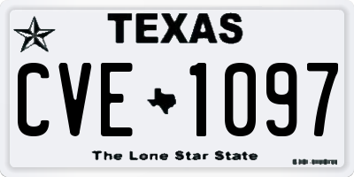 TX license plate CVE1097