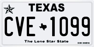 TX license plate CVE1099