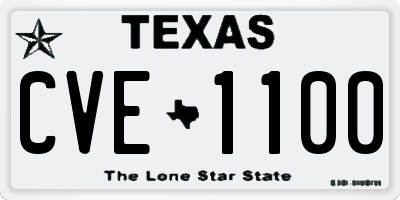 TX license plate CVE1100