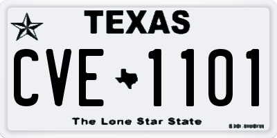 TX license plate CVE1101