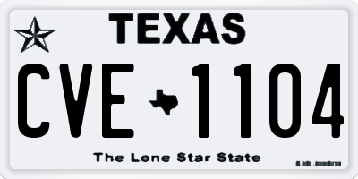 TX license plate CVE1104