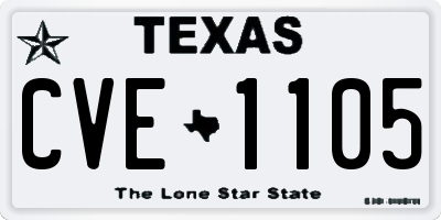 TX license plate CVE1105