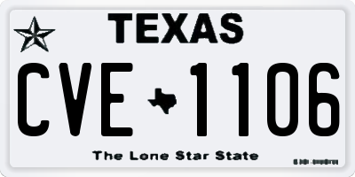 TX license plate CVE1106