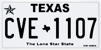 TX license plate CVE1107