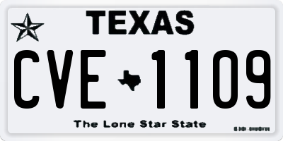 TX license plate CVE1109