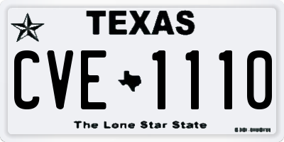 TX license plate CVE1110