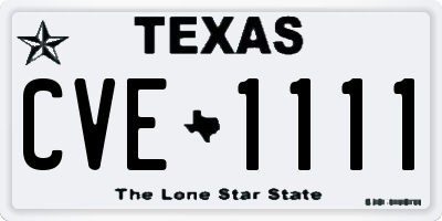 TX license plate CVE1111