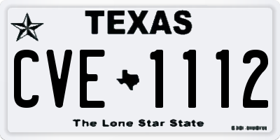 TX license plate CVE1112