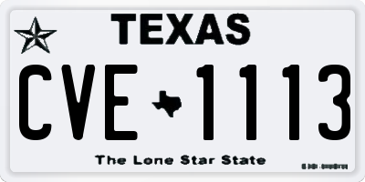 TX license plate CVE1113
