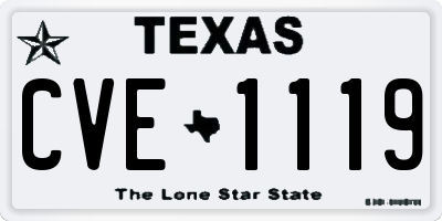 TX license plate CVE1119