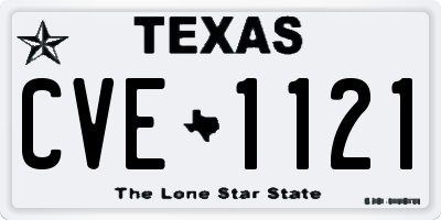TX license plate CVE1121