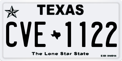 TX license plate CVE1122
