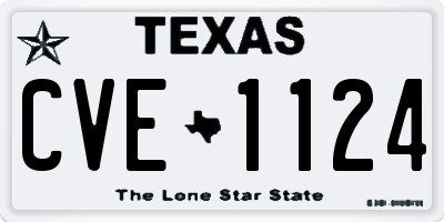 TX license plate CVE1124