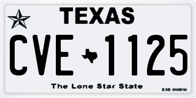 TX license plate CVE1125