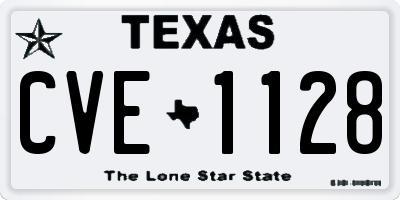 TX license plate CVE1128