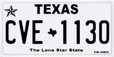 TX license plate CVE1130