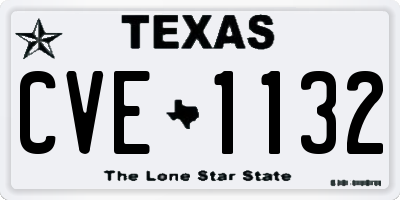TX license plate CVE1132