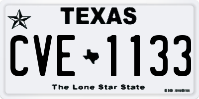 TX license plate CVE1133