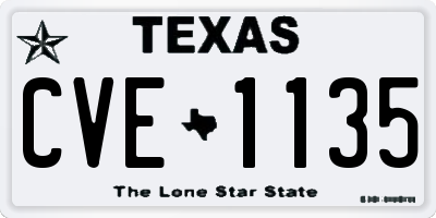 TX license plate CVE1135