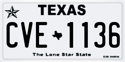 TX license plate CVE1136