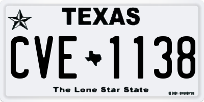 TX license plate CVE1138