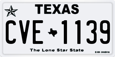 TX license plate CVE1139