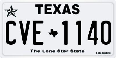 TX license plate CVE1140