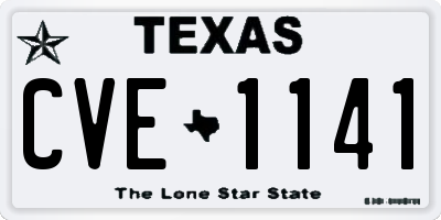 TX license plate CVE1141