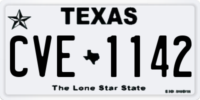 TX license plate CVE1142