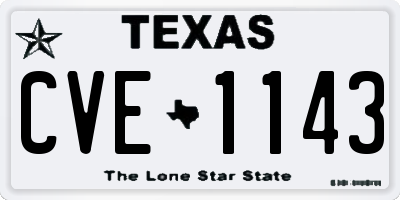 TX license plate CVE1143