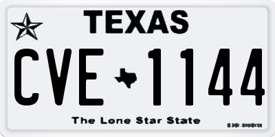 TX license plate CVE1144