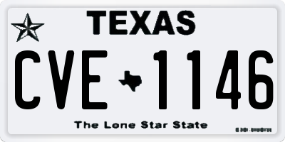 TX license plate CVE1146