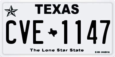 TX license plate CVE1147