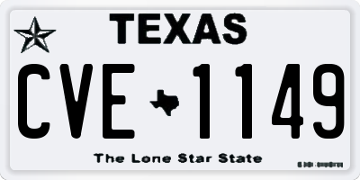 TX license plate CVE1149